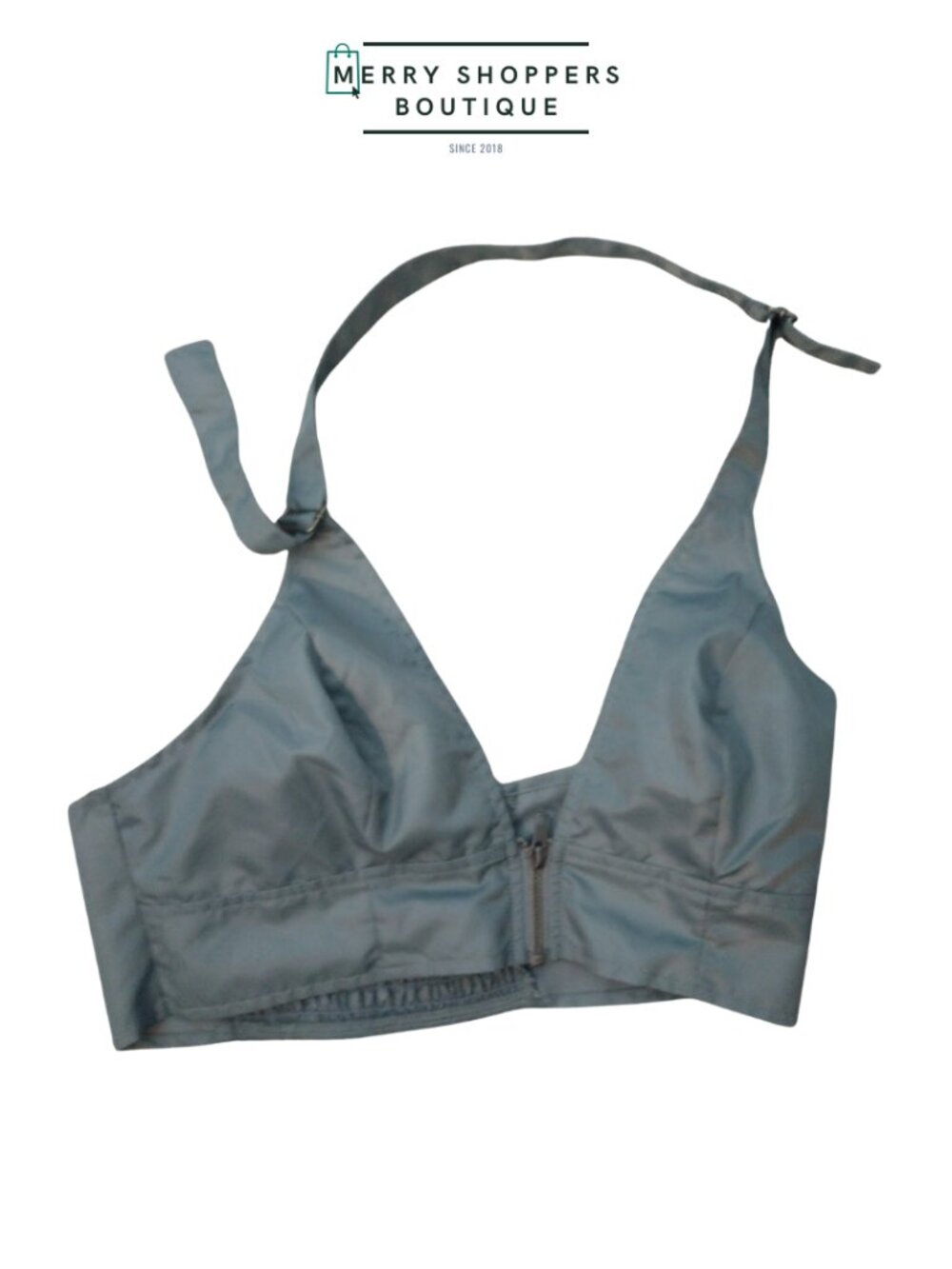 Front-Zip Halter Crop Top